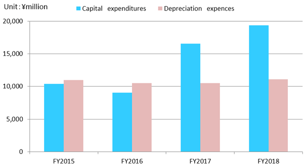 Capital expenditures/Depreciation expenses